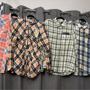 4 plaid ladies shirts